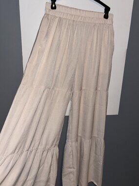 Tiered Wide-Leg Palazzo Pants